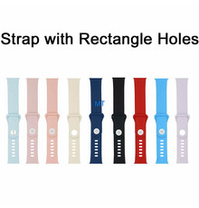 Silicone Strap With Rectangle Holes For A-pple Watch 45-44-42mm