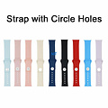 Silicone Strap With Circle Holes For A-pple Watch 45-44-42mm