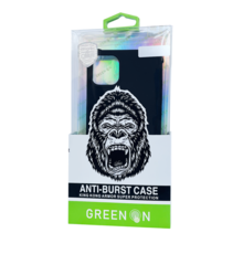 GREEN ON Black Silicone Anti Burst Case For IPhone 12 Mini