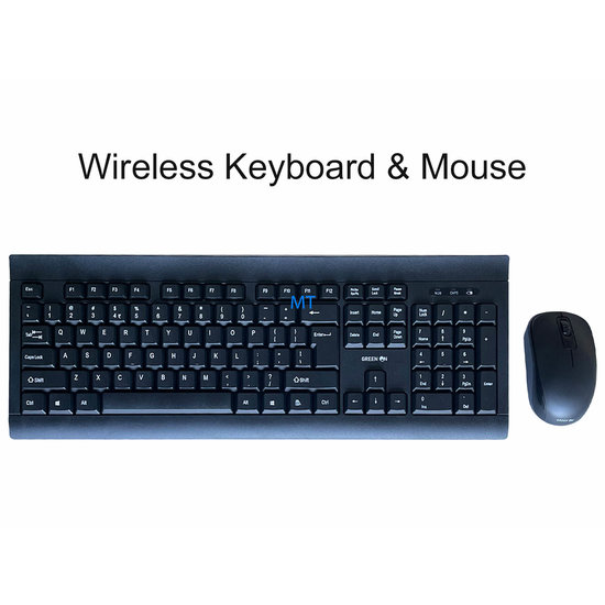 GREEN ON Wireless Keyboard & Mouse QWERTY US Set 2,4GHz GR27