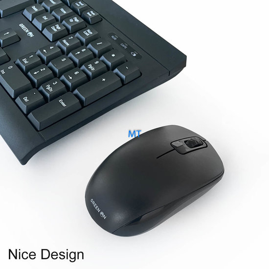 GREEN ON Wireless Keyboard & Mouse QWERTY US Set 2,4GHz GR27