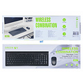 GREEN ON Wireless Keyboard & Mouse QWERTY US Set 2,4GHz GR27
