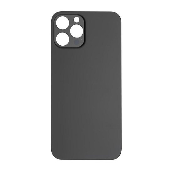 Big Hole Back Cover Glass For IPhone 12 Pro Max (No Logo) (Black)