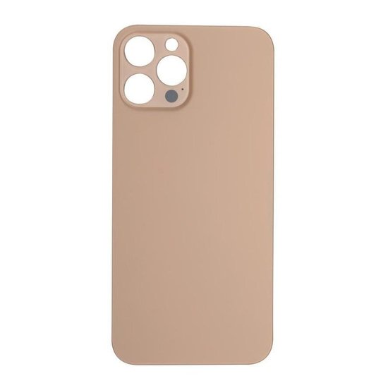 Big Hole Back Cover Glass For IPhone 12 Pro Max (No Logo) (Gold)
