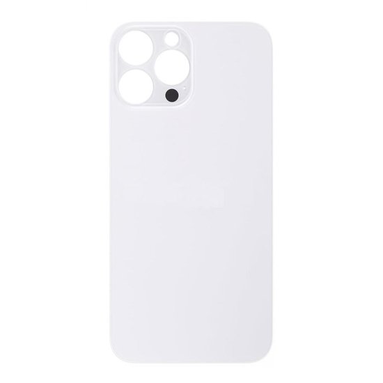 Big Hole Back Cover Glass For IPhone 13 Pro Max (No Logo) (White)