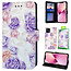 GREEN ON 3D Print Wallet Case Purple FLower Galaxy S23