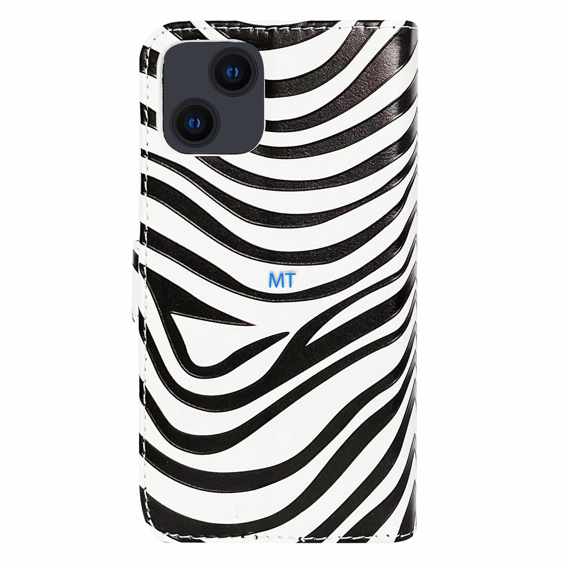 GREEN ON 3D Print Wallet Case Black Zebra Skin Galaxy S23, foto 6 van 6