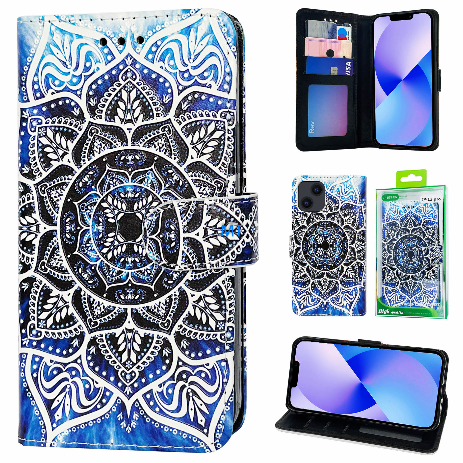 GREEN ON 3D Print Wallet Case Lotus Galaxy S23