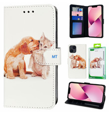 GREEN ON 3D Print Wallet Case Dog & Cat Galaxy S23