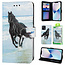 GREEN ON 3D Print Wallet Case Black Horse Galaxy S23