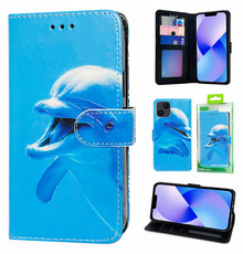 GREEN ON 3D Print Wallet Case Dolphin Galaxy S23