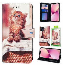 GREEN ON 3D Print Wallet Case Basket Cat Galaxy S23 Plus