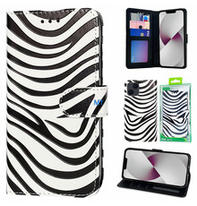 GREEN ON 3D Print Wallet Case Black Zebra Skin Galaxy S23 Plus