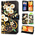 GREEN ON 3D Print Wallet Case White Flower Galaxy S23 Ultra