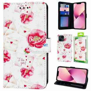 GREEN ON 3D Print Wallet Case Red Flowers Galaxy S23 Ultra