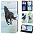 GREEN ON 3D Print Wallet Case Black Horse Galaxy S23 Ultra