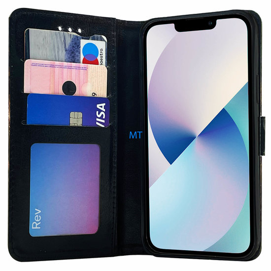 GREEN ON 3D Print Wallet Case Black Horse Galaxy A54 5G
