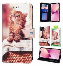 GREEN ON 3D Print Wallet Case Basket Cat Galaxy A54 5G