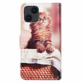 GREEN ON 3D Print Wallet Case Basket Cat Galaxy A54 5G
