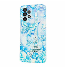 GREEN ON TPU Print Blue Butterfly Galaxy S23 Ultra