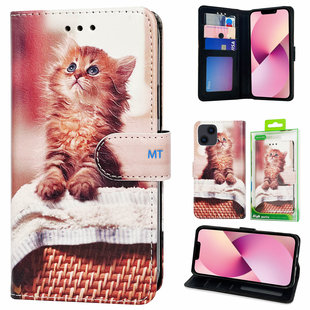 GREEN ON 3D Print Wallet Case Basket Cat Galaxy A13 5G / A04S