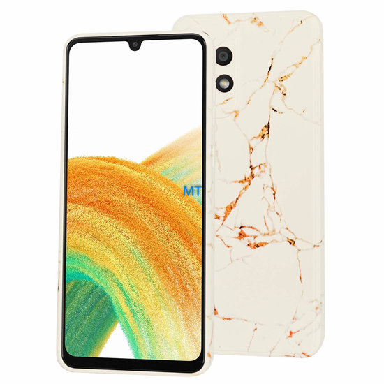 GREEN ON TPU Print Orange Line Marble Galaxy A14 4G / 5G