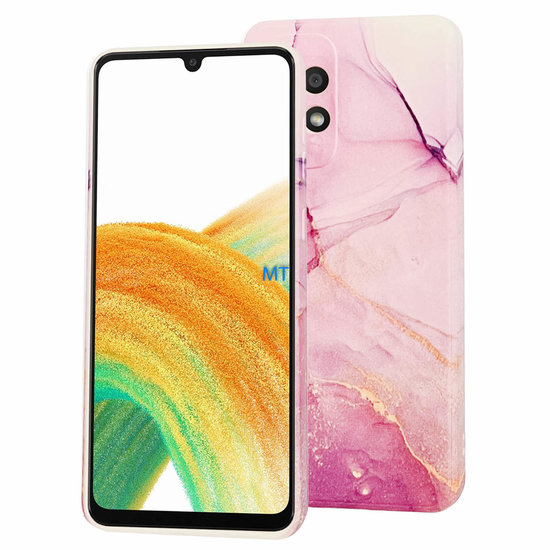 GREEN ON TPU Print Purple Marble Galaxy A14 4G / 5G