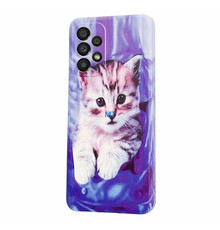 GREEN ON TPU Print Pocket Cat Galaxy S23 Ultra