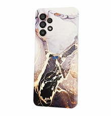 GREEN ON TPU Print Purple Marble Galaxy S23 Ultra