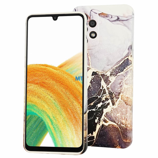 GREEN ON TPU Print Purple Marble Galaxy A14 4G / 5G