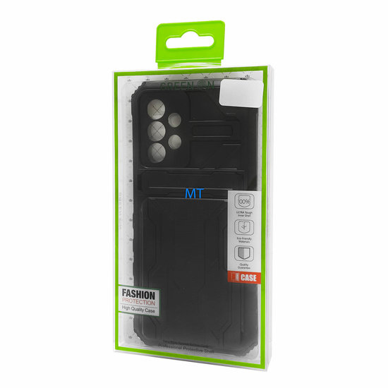 GREEN ON Armor Card Holder Anti Shock Case for IPhone 14