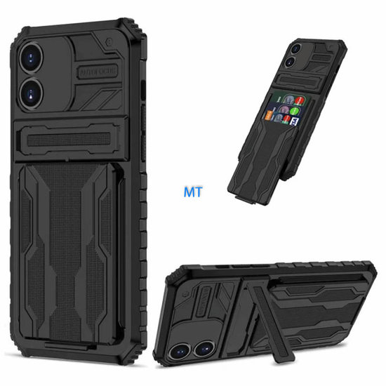 GREEN ON Armor Card Holder Anti Shock Case for IPhone 12