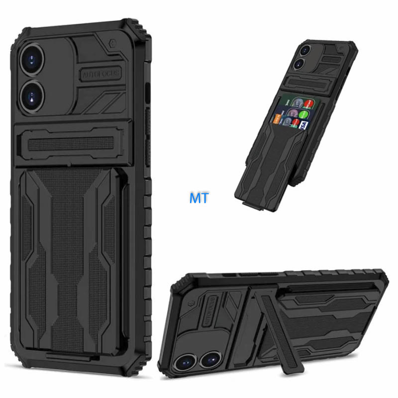 GREEN ON Armor Card Holder Anti Shock Case for IPhone 12