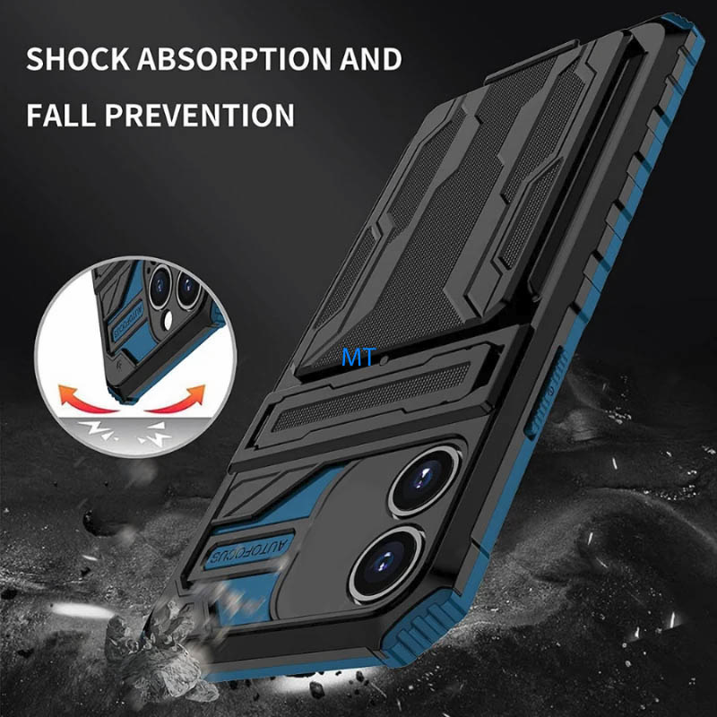 GREEN ON Armor Card Holder Anti Shock Case for IPhone 12 Pro, foto 2 van 6
