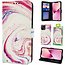 GREEN ON 3D Print Wallet Case Purple Marble Galaxy A13 5G / A04S