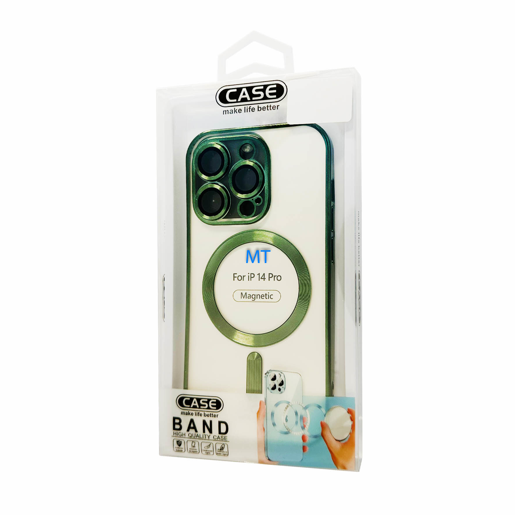 GREEN ON Camera Shield Magsafe Silicone Case For IPhone 14 Pro, foto 5 van 6
