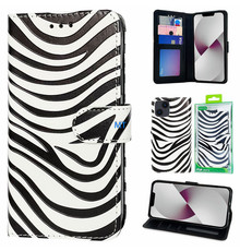 GREEN ON 3D Print Wallet Case Black Zebra Skin Galaxy A53