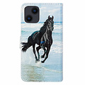 GREEN ON 3D Print Wallet Case Black Horse Galaxy A23 4G / 5G