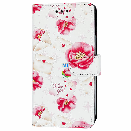 GREEN ON 3D Print Wallet Case Red Flowers Galaxy A53