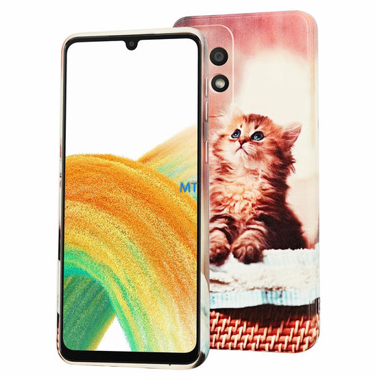 GREEN ON 3D Print Wallet Case Basket Cat Galaxy S20, foto 2 van 6