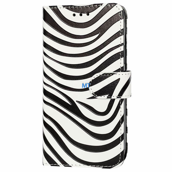 GREEN ON 3D Print Wallet Case Black Zebra Skin S22