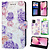 GREEN ON 3D Print Wallet Case Purple Flowers Galaxy  S22 Plus