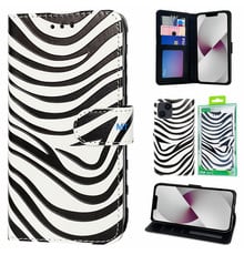 GREEN ON 3D Print Wallet Case Black Zebra Skin Oppo Find X5