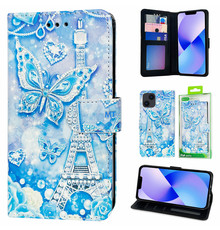 GREEN ON 3D Print Wallet Case Paris Butterfly Oppo Find X5