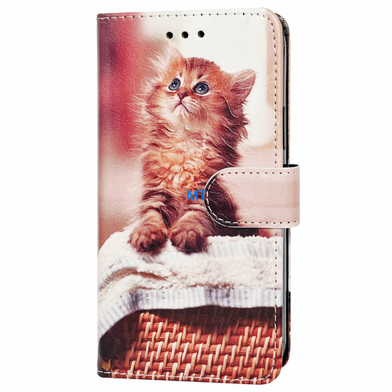 GREEN ON 3D Print Wallet Case Basket Cat Galaxy A32 5G