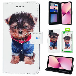 Estojo tipo carteira com impressão 3D verde Yorkshire cachorrinho Galaxy A32 4G