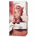 GREEN ON 3D Print Wallet Case Basket Cat Galaxy A22 5G