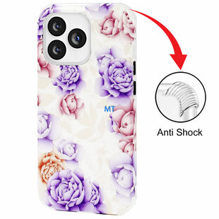 GREEN ON Print Silicone Case Anti Shock Purple Flower Galaxy A13 5G / A04s