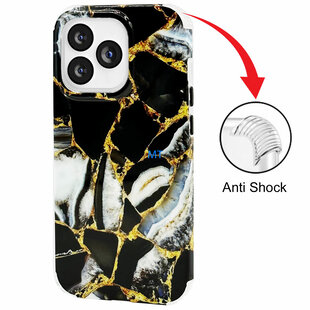 GREEN ON Print Silicone Case Anti Shock Black Marble  Galaxy A13 5G / A04s