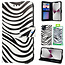 GREEN ON 3D Print Wallet Case Black Zebra Skin Oppo A77